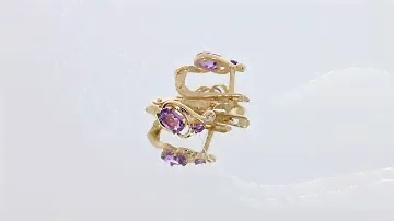 Золотые серьги с аметистом арт. кл2739а-3ск