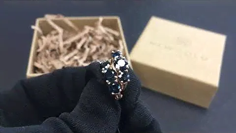 !Серьги 3559 из красного золота 585 пробы с сапфирами