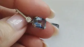 Серьги с бразильским танзанитовым кварцем в огранке октагон 9х7мм, день