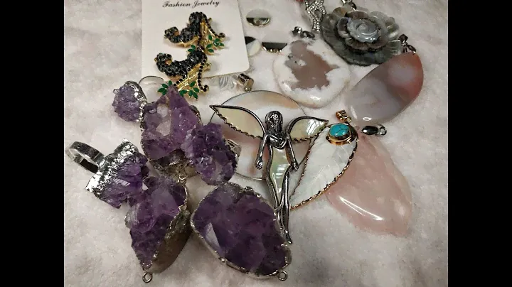 Распаковка подвески, кулоны из натуральных камней, броши, аметист с Aliexpress + ссылки