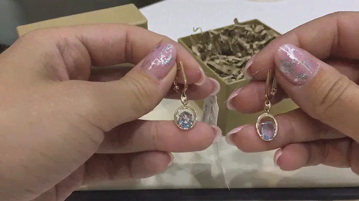 Серьги 1507 из красного золота 585 пробы с топазами sky