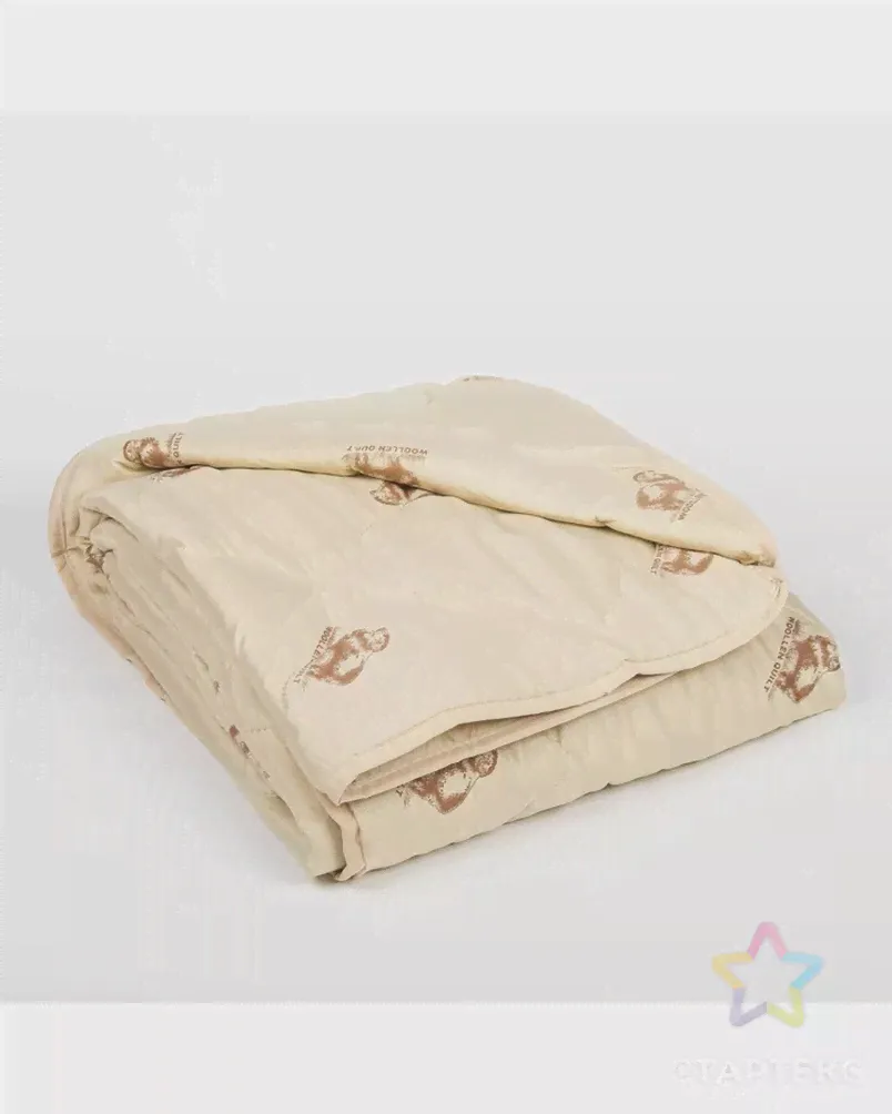 Одеяло облегчённое Адамас "Овечья шерсть", размер 140х205 ± 5 см, 200гр/м2, чехол п/э бежевого цвета-0