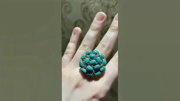 Золотое кольцо с бирюзой и бриллиантами
