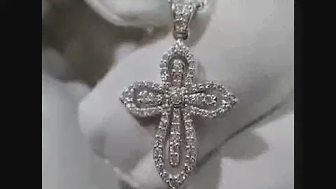 Золотой крестик с бриллиантами
