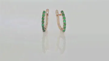 Золотые серьги с изумрудом арт. 03-0104из