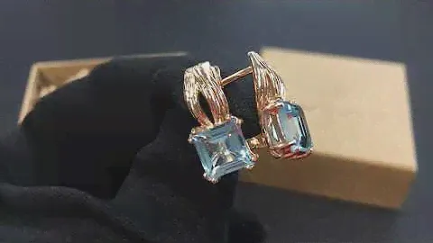 ! Серьги 095094 из красного золота 585 пробы с топазами sky