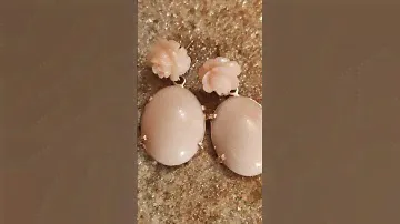Серьги из золота 14 К ( 585 пробы) с кораллом Кожа Ангела Италия