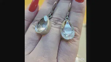 Серьги с горным хрусталём. Серебро 875. Вес 7.96гр. 3500