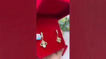 Серьги Ван клив 3.51 гр. жёлтое золото 585 пробы. Ип Жандарбек.