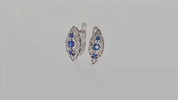 Золотые серьги с сапфиром и бриллиантами, арт. 91002A589S-86-2.155-730