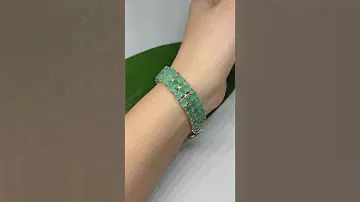 Серебряный браслет с природным изумрудом