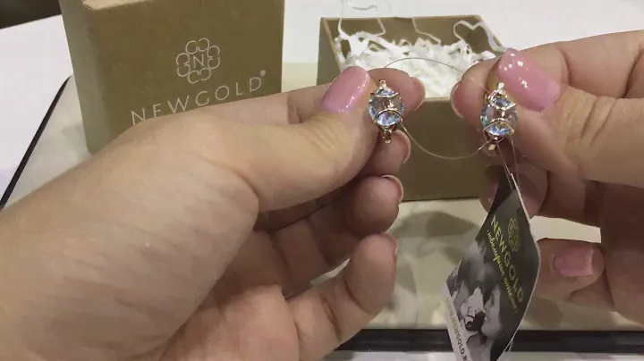 Серьги 1552 из красного золота 585 пробы с топазами sky