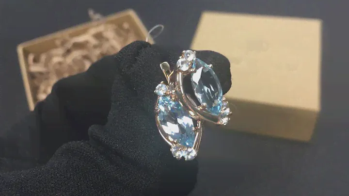 Серьги 094159 из красного золота 585 пробы с топазами sky