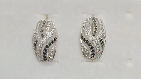 Золотые серьги белое золото
