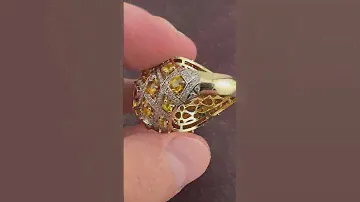 Кольцо с цитрином и сапфирами